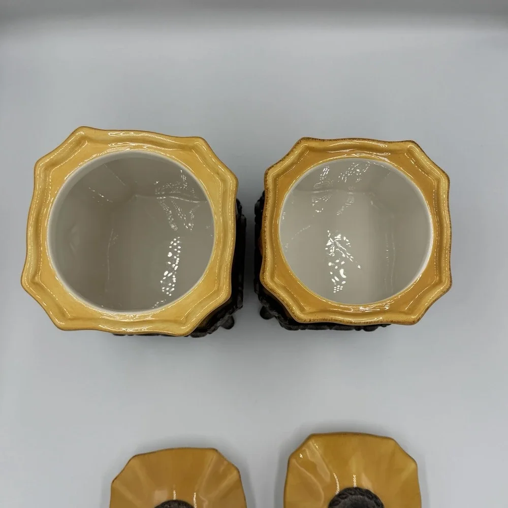Fleur de Lis  Artimino Two Piece Canister Set Yellow